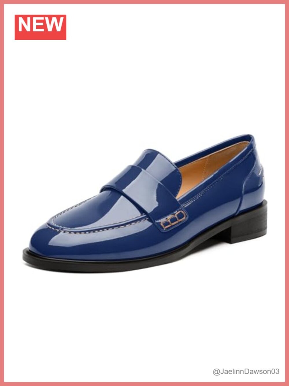 Patent Faux Leather Penny Loafers Women's Slip On Flats Low Heel Cushioned